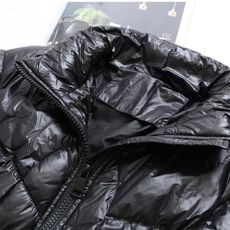 2020 Winter Glossy Bright 90% White Duck Down Jacket Women's Hooded Coat Female Thick Warm Slim Parkas Ladies Feather Down Coats