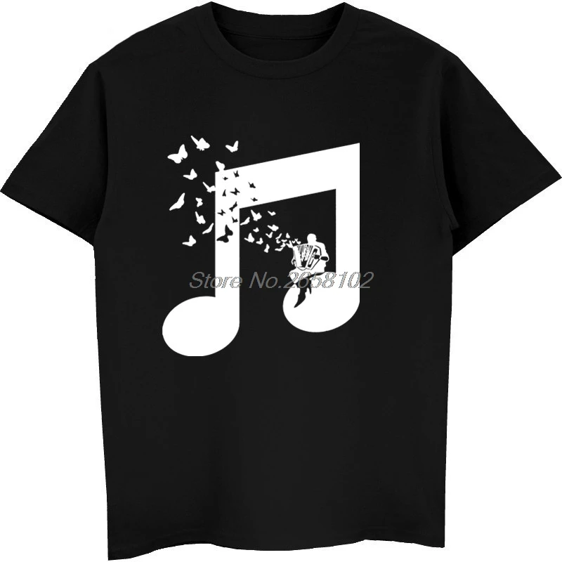 Футболка мужская гармошка с бабочкой тенниска рисунком красивой мелодии на