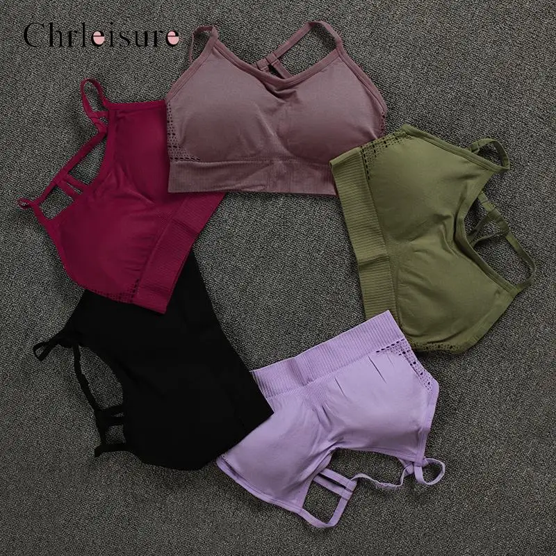 

Solid Color Fitness Sport Bra Shockproof Fashion Full Cup Bras Elastic Deportivas Training Workout Bralette Top Women