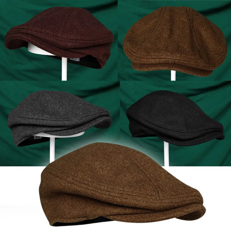 

New Beret Men Women Wool Hats Newsboy Caps Gatsby Octagonal Cap wool Vintage British hat Autumn Winter Flat Ivy Cap X-Large