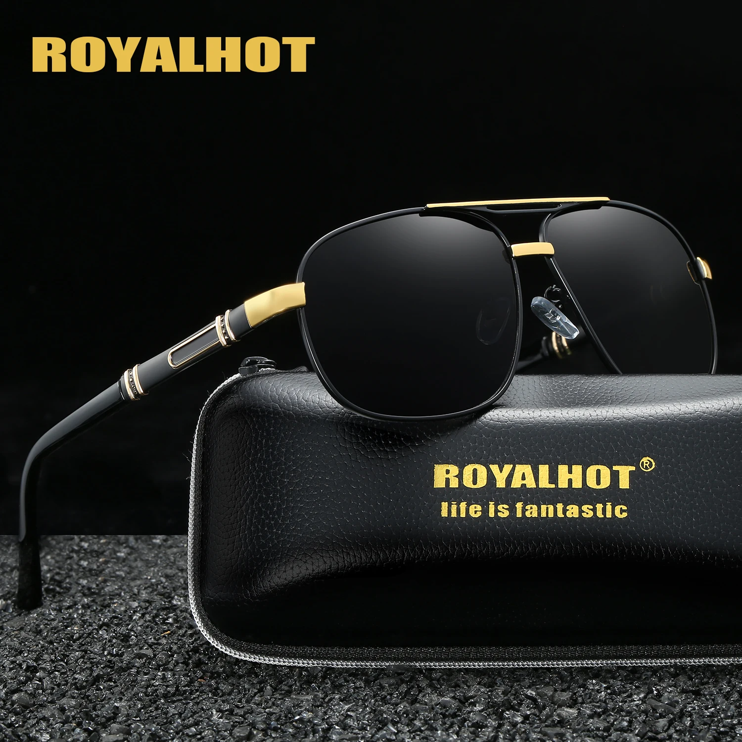 RoyalHot поляризационные солнцезащитные очки с 2 лучами мужские и женские оправой Aloly