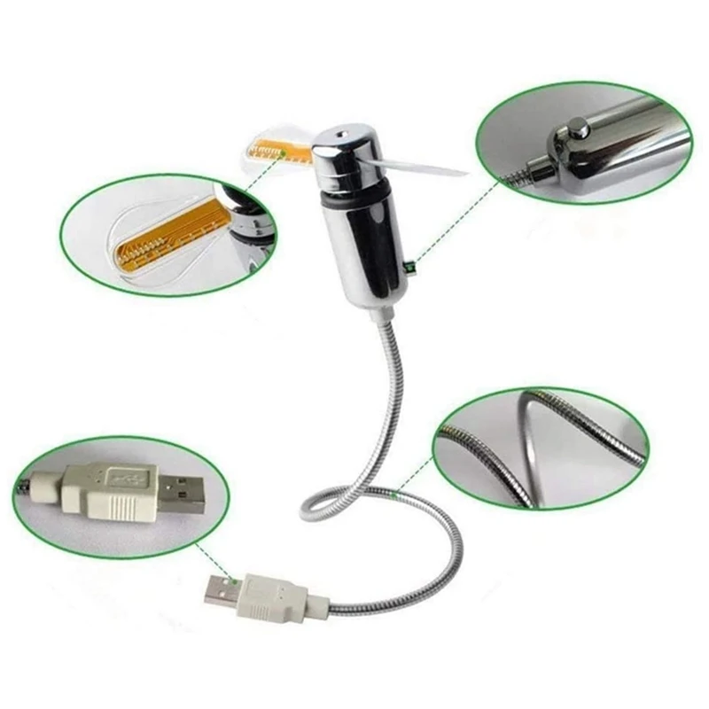 2 USB-вентилятора со светодиодной подсветкой для часов портативный охлаждающий