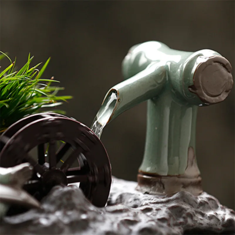 Офисный Настольный маленький аквариум керамический фонтан воды монах украшения