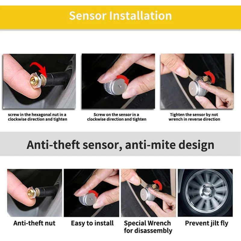

Motorcycle TPMS Tire Pressure Monitoring System Colorful System External 2 Sensor Motorcycle Tire Pressure Gauge Tester