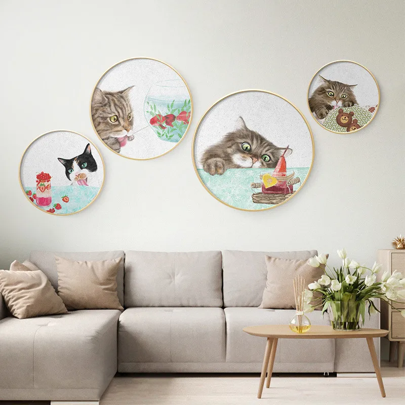 

Стильная футболка с изображением персонажей видеоигр современный очаровательный кот на стену для домашнего декора анималистический насте...