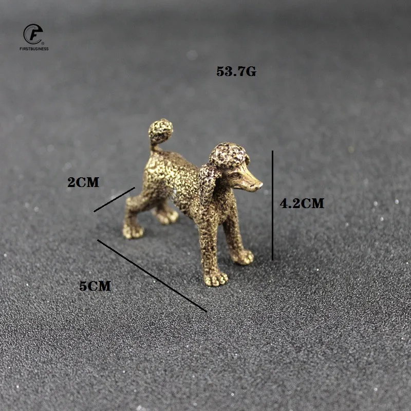 Статуя милой собаки фэн-шуй из чистой меди бронзовая стойка статуэтки пуделя