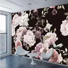 Изготовленный На Заказ 3D фото стены Бумага настенная ручная роспись черный, белый цвет розовый цветок пиона настенная Гостиная домашний декор настенная живопись Бумага