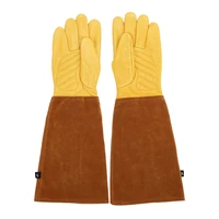 gardening gloves rose pruning thorn cut proof long forearm protection gauntlet durable thick faux leather work mittens