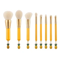 2021 new 8 pcs pineapple pendant makeup brushes set soft fiber hair makeup brushes set eye shadow makeup tools