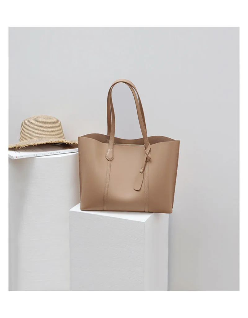 

Large-capacity handbags 2021 spring and summer new luxury leather handbags fashion handbags all-match leather underarm bags tide