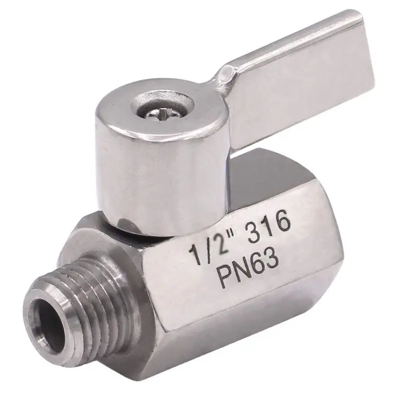 

PN63 Female to Male 2 Way Mini Ball Valve 1in/1"/2"/3"/4"/6" 316 Brewer Pipe Fit U7EA