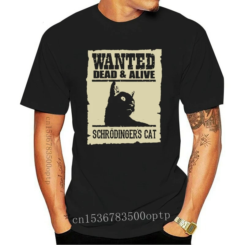 

Design Schrodinger's Cat T-shirt Men's TopsCotton O-Neck