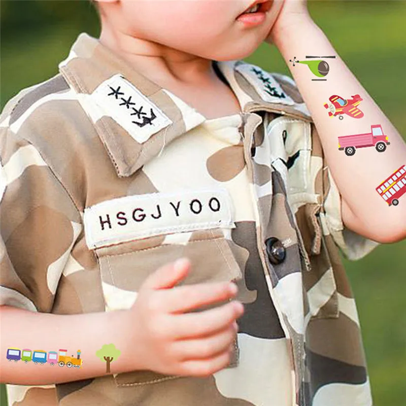 1 лист водостойкие Временные татуировки для детей милые Мультяшные боди арт