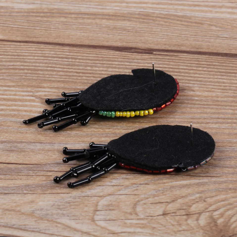 Florosy Boho бисер кисточка животное птица Красочные капли Эффектные серьги для