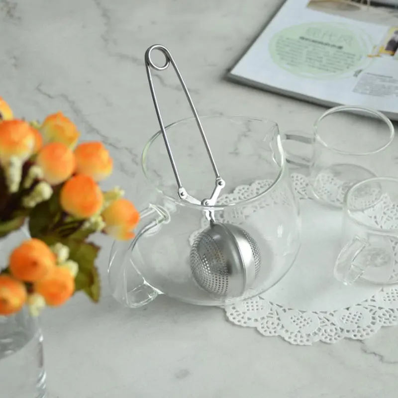 Удобный чайный шар 304 нержавеющая сталь горшок Сфера сетка чайная Ручка фильтра