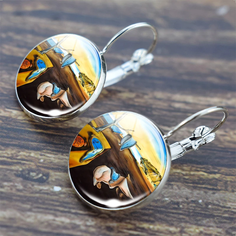 Серьги-подвески в простом стиле с изображением Сальвадора Дали | Украшения и