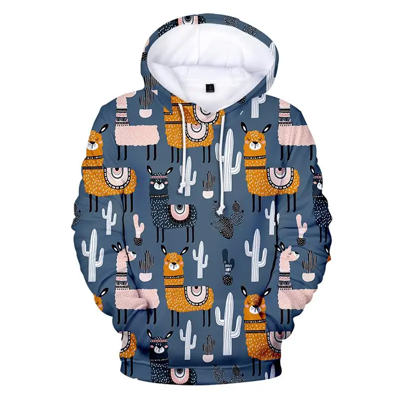 

Fashion Funny Cartoon Cute Alpaca Print 3d Hoodies Pullover Men Women Hoodie Hoody Tops Long Sleeve Unisex 3D Hooded Sweatshirts