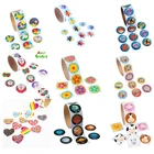 Один рулон наклейки с милыми рисунками для детей креативный подарок на Рождество и день рождения модные наклейки кавайные животные Санта Клаус Классические игрушки