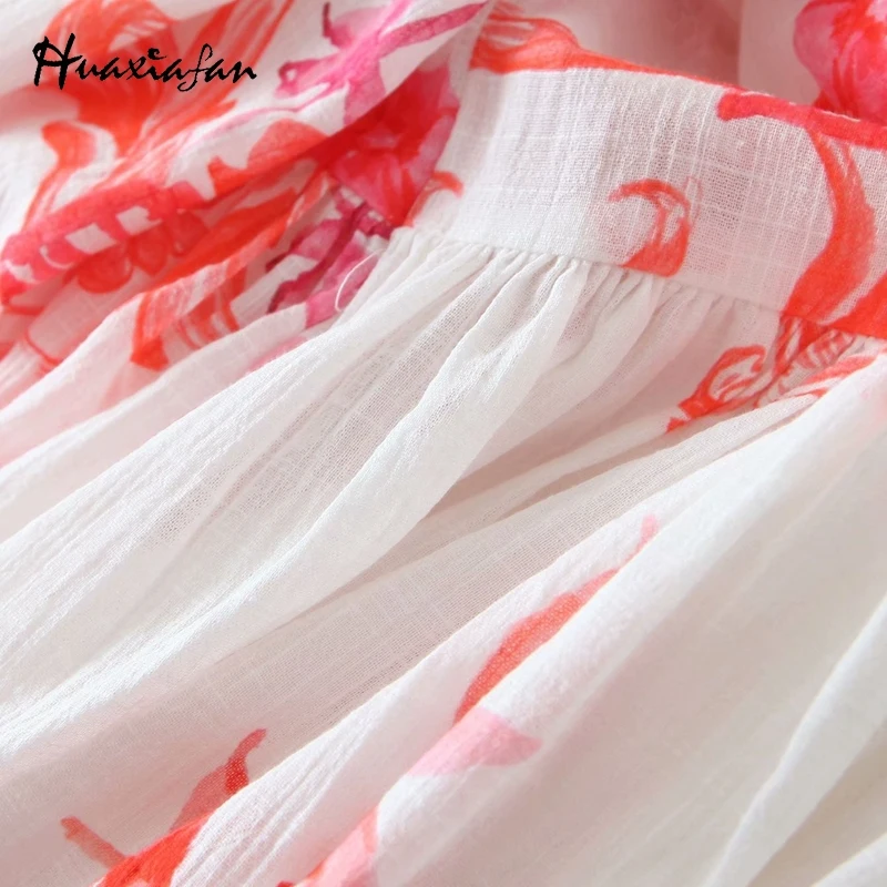 

Huaxiafan Floral Print Mini Dress Women Summer Vestidos Streetwear Red Elegant Ladies Za Plus Long Sleeve Party Dresses Female