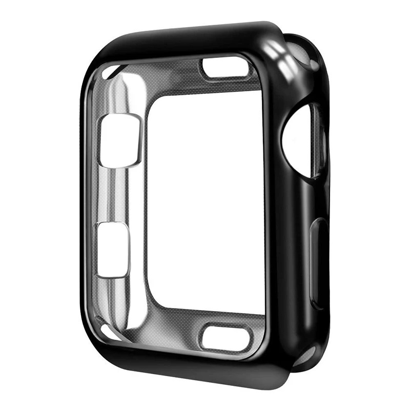 Тонкий мягкий чехол ProBefit из ТПУ для Apple Watch серии 1 2 3 38 мм 42 мм защитный чехол для iwatch серии 4 5 40 мм 44 мм - Цвет: Black