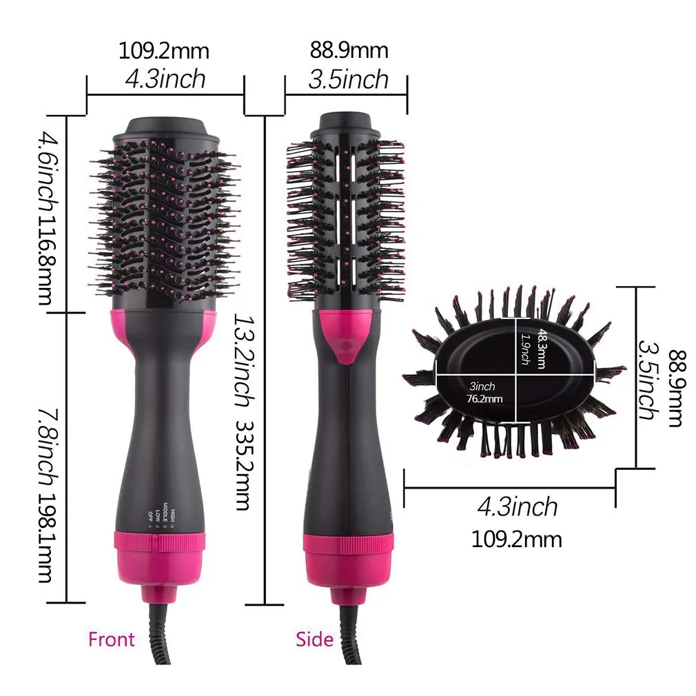 

Dropshipping 2 IN 1 One Step Hair Dryer Hot Air Brush Hair Straightener Curler Comb Electric Blow Dryer brush hair styling tools