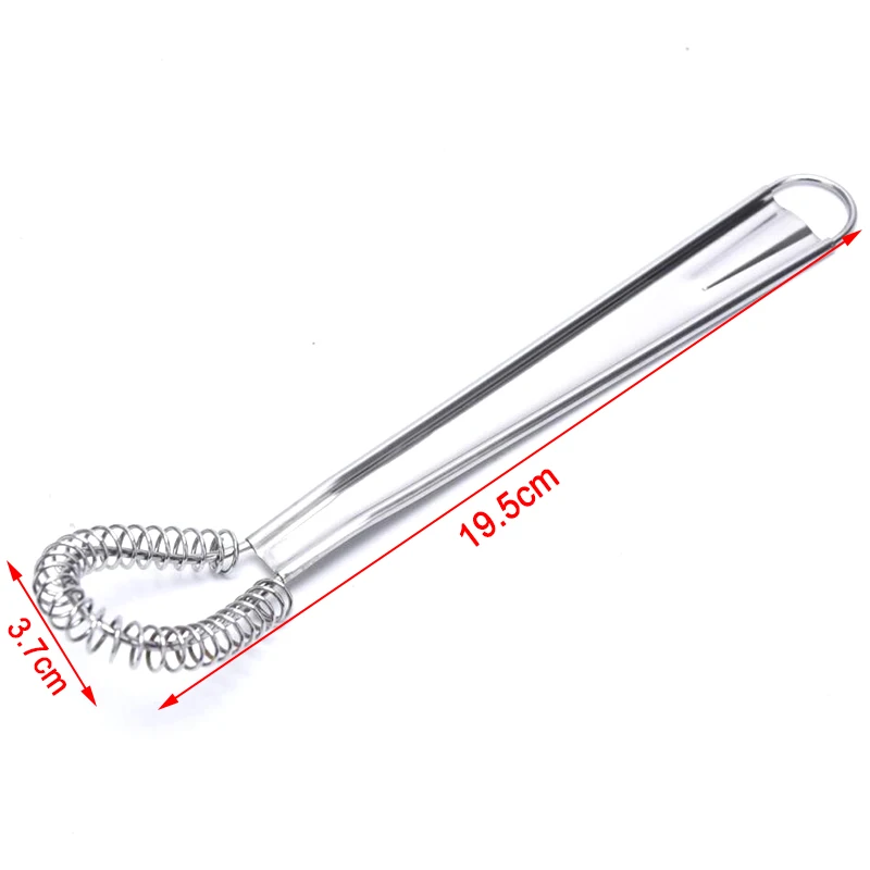 

20cm Coffee Mixer Milk Frother Stainless Steel Spring Blender Egg Beater Honey Spoon Kitchen Accessories Mini Whisk Stick