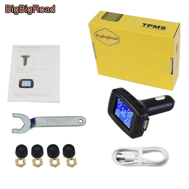 Система контроля давления в шинах BigBigRoad TPMS для Honda Odyssey Vezel City Fit Avancier Crider Accord URV UR V