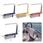 Телескопическая полка для раковины, стеллаж для хранения, домашняя кухонная корзина для слива, 2 в 1, органайзер для раковины, вешалка для посуды, кухонные аксессуары