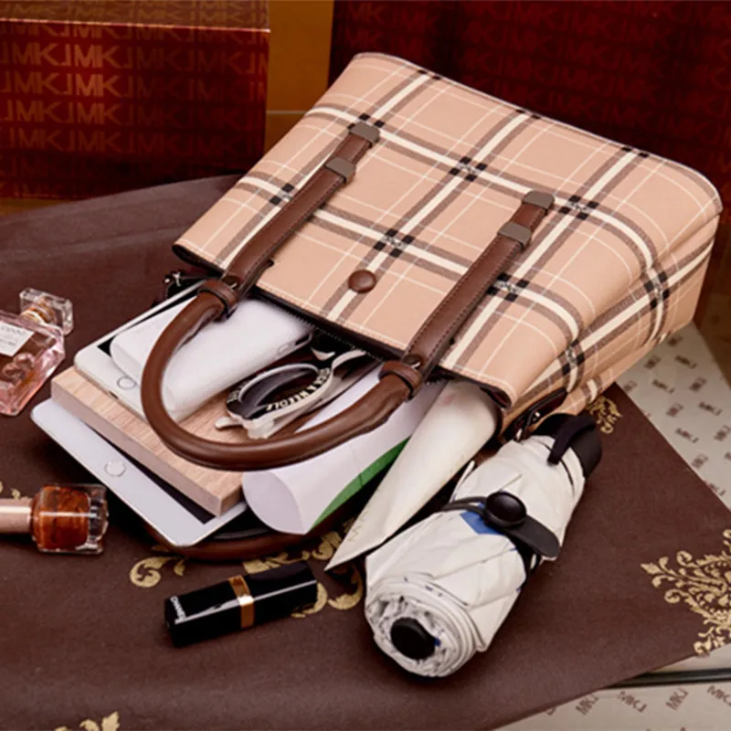

Famous Luxury Brand 2021New Fashion Ladies 100% Leather Retro Lattice Printing Bucket Handbag Crossbody Shoulder Bag Sac Luxe Cc