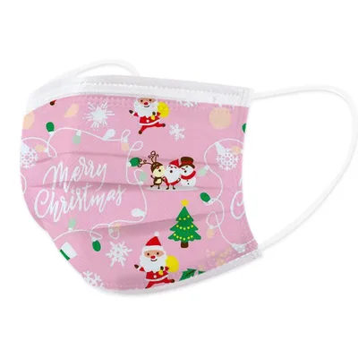 

50Pcs Children Christmas Mask Disposable Face Mask Fashion 3Ply Ear Loop Face Mask Fashion Masque Mascarillas5#