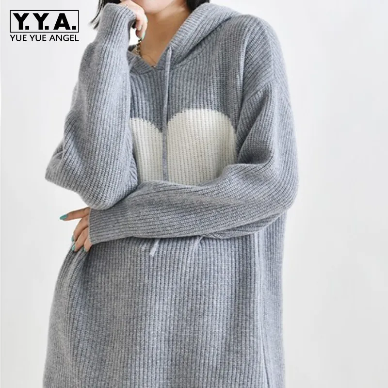 

Осенне-зимние женские свободные трикотажные однотонные повседневные свитеры в строгом стиле, Женский пуловер с длинным рукавом, прямой сви...