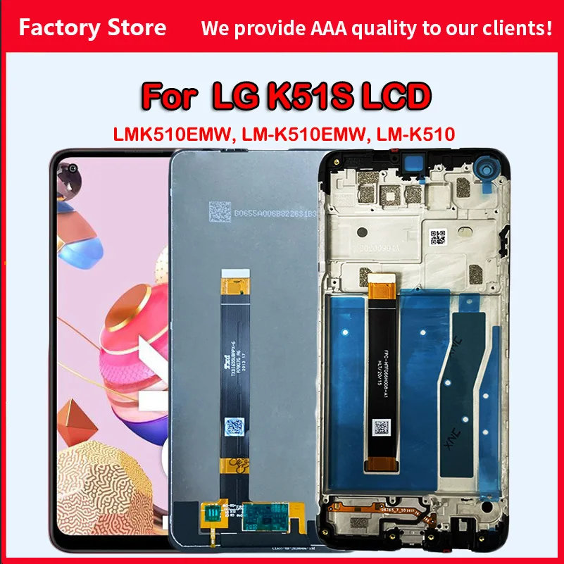 ЖК-дисплей 6 55 дюйма качество AAA для LG K51S с рамкой экран дисплея LMK510EMW LM-K510EMW LM-K510 |