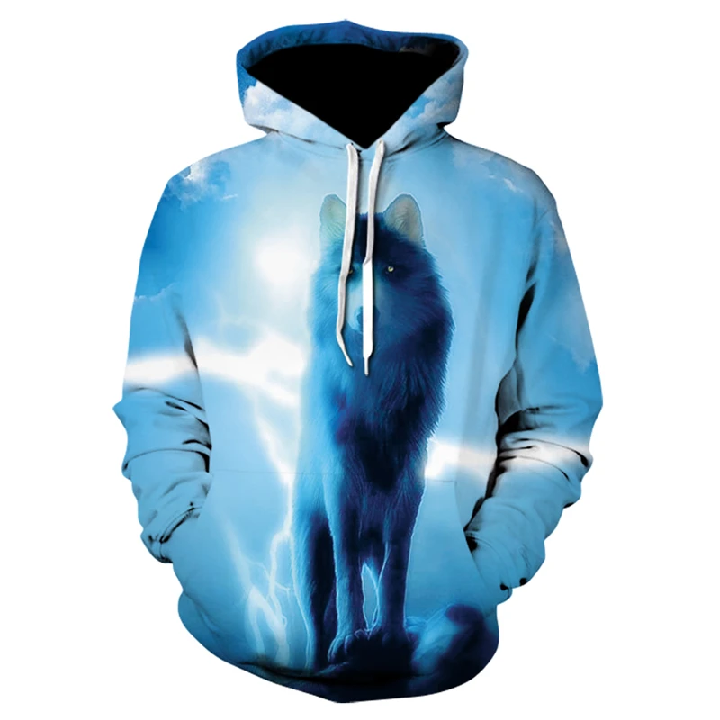 

Wolf head hoodie 2022 new 3d printing Harajuku cartoon animal fun hoodie boys and girls street fashion top