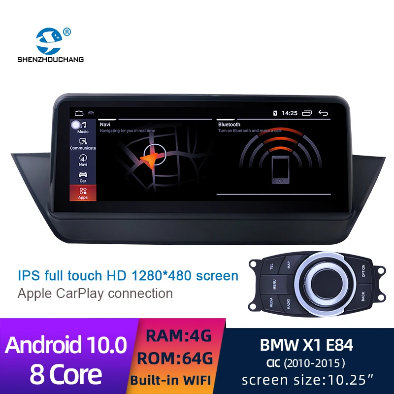 Android 10 0 8 Core HD 1280*480 Автомобильный DVD GPS радио 25 дюймов сенсорный экран для BMW X1 E84 CIC