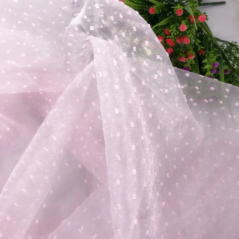 Мягкая сетчатая ткань с вышивкой в горошек 3 м/лот 5 цветов для платья девочек