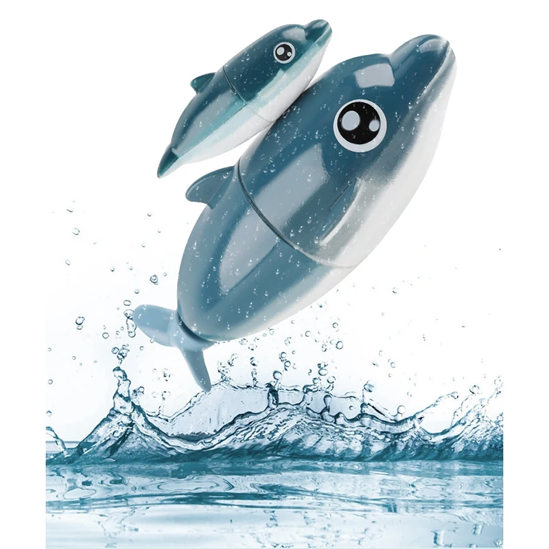 

2Pcs/Set Baby Cartoon Toys Cute Electric Bath Animal Swiming Clock