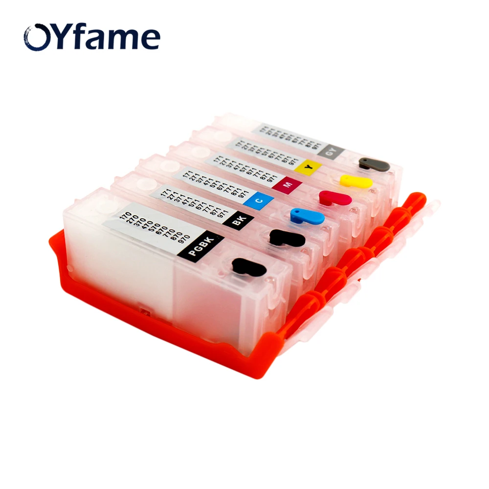 OYfame 6 шт. PGI 470 CLI 471 картридж с чипом ARC многоразовые картриджи для принтера Canon MG7740