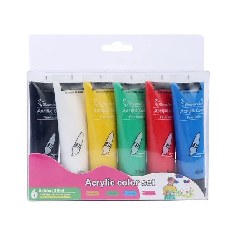 

6 Colors 30ml Professional Acrylic Paint Set Drawing Painting Pigment Hand-paint DIY Making Pigment