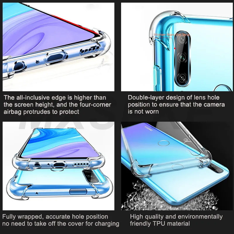Роскошный прозрачный противоударный чехол для Huawei Y9 Y7 Y6 Y5 Prime 2018 Pro 2019 Y9S Lite