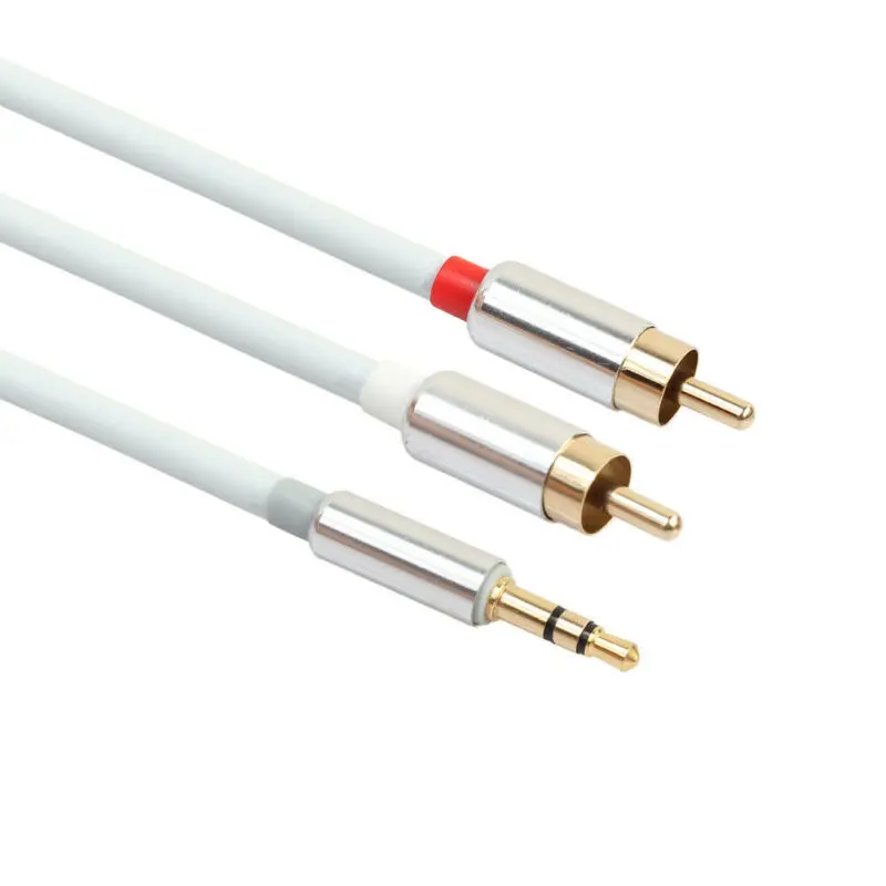 3 5 мм штекер (TRS 1/8 дюйма) до 2 мужчин RCA стерео аналоговый кабель аудио адаптер |