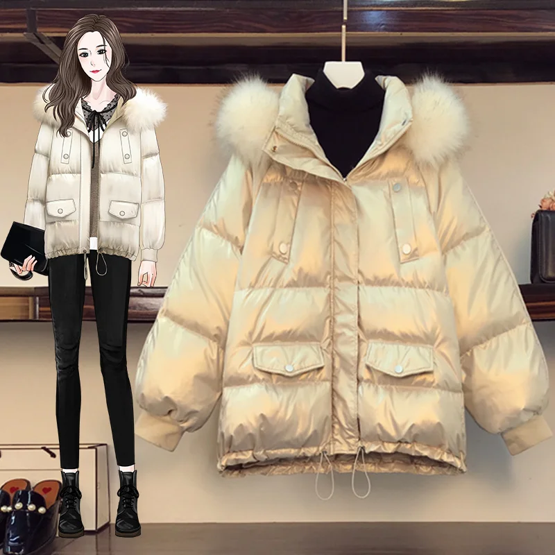 

Женская темпераментная куртка с подкладкой из хлопка большого размера для утолщения одноразового яркого лица и тяжелых волос 9923