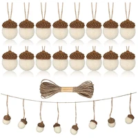 24 pieces felt acorn ornaments white felt balls pom acorn garland rustic farmhouse acorn decor with 32 8 feet rope