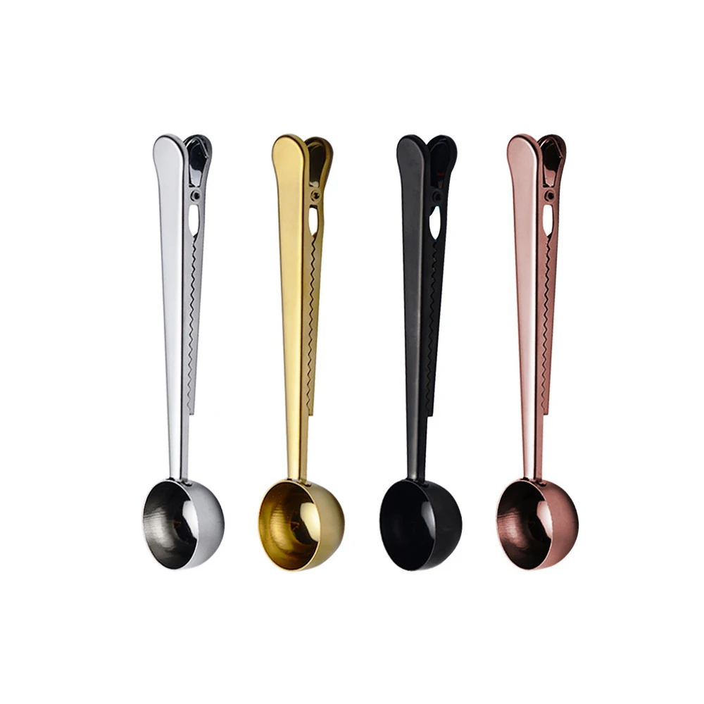 Ложка для кофе два в одном из нержавеющей стали зажим запечатывания ложка с