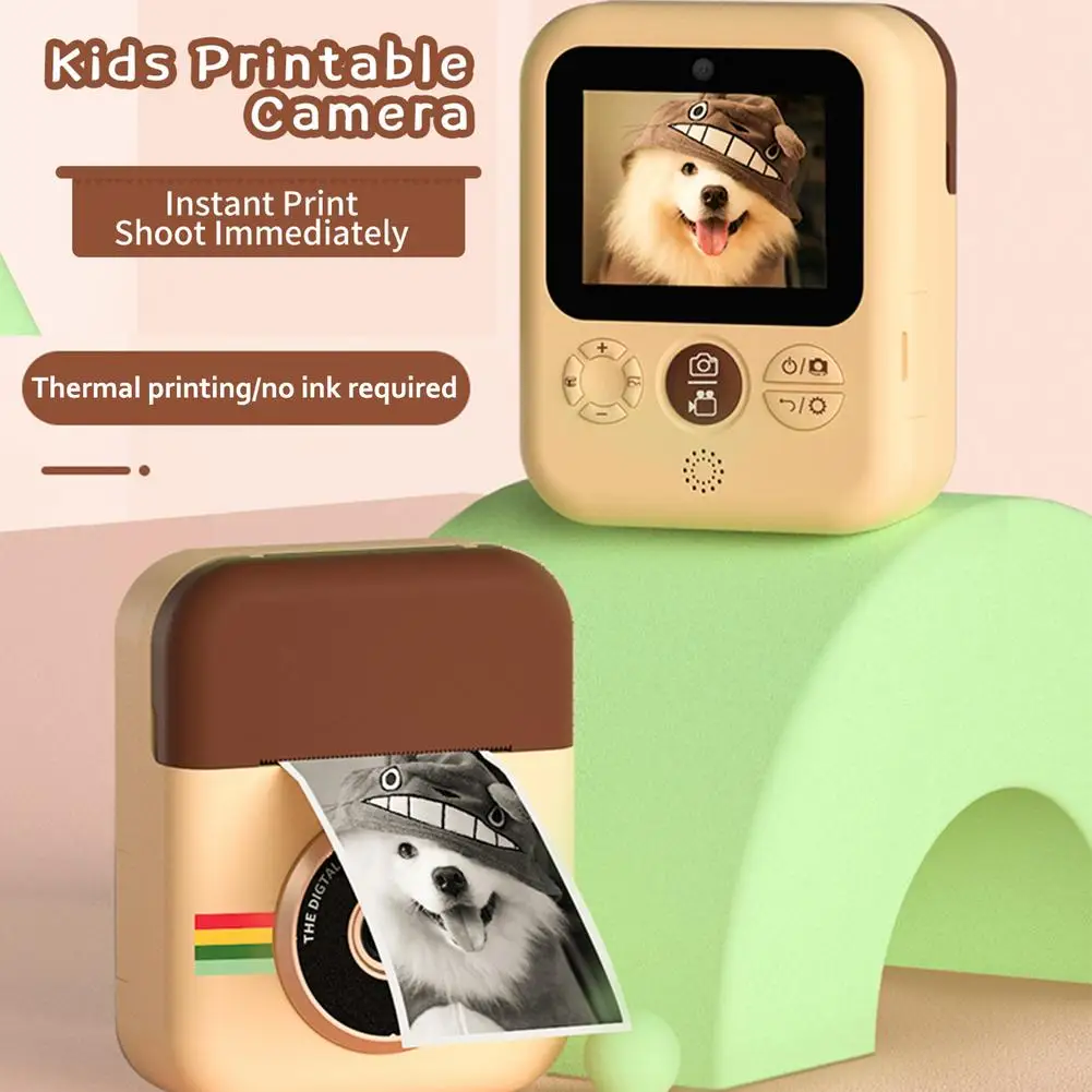 Mini Children's Print Camera Dual-camera Polaroid HD Pixels Can Take Pictures and Video Cartoon Creative Digital Toys for gift