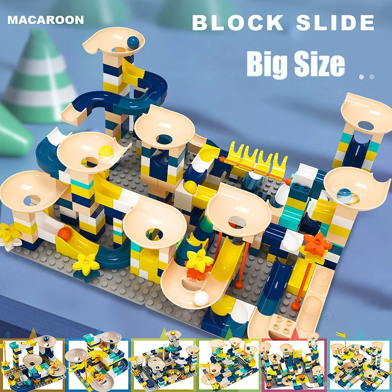 

86-258 шт., Детский конструктор «Marble Race Run»