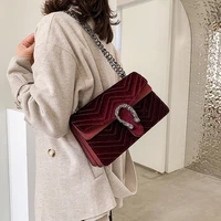 retro brand designer velvet square shoulder bags for women luxury crossbody bag female trend fashion handbag and purse new 2021