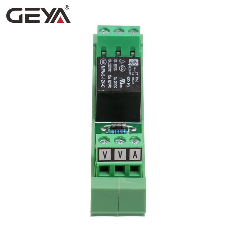 GEYA 1 группы триггерный релейный модуль переменного тока/DC 24V 12V 230VAC Din рейка