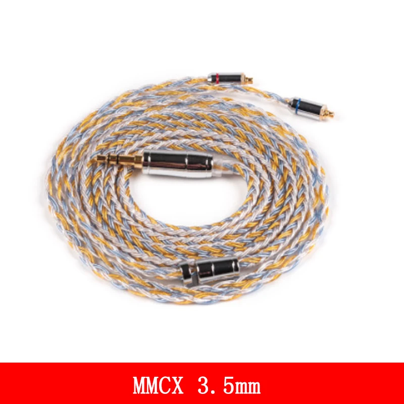 SE215MMCX 3.5MM 16 ядра Модернизированный посеребренный Медь кабель 2,5/3,5/4,4 мм с MMCX/2pin/QDC TFZ разъем для KZ ZS10Pro ZSN AS16 ZSX - Цвет: SE215MMCX 3.5MM