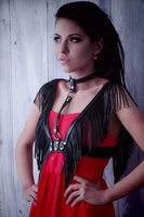 coldker club wear ladies harness top v cut woman black studded leather tassel bra belt festival rave rock punk choker top