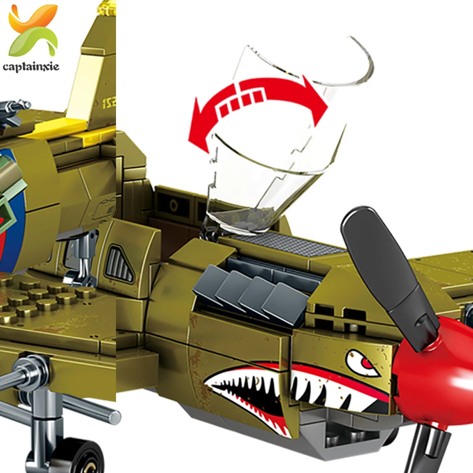 649pcs WW2 US Army P-40 Fighter Pearl Harbor Building Blocks Helicopter Educational Bricks Toys For Children Boy | Игрушки и хобби